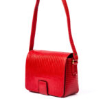 کیف دوشی زنانه چرم طبیعی دلناز چرم (طرح لیزارد - رنگ قرمز) - تصویر 2