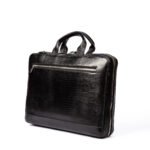 کیف اداری چرم طبیعی مدل دلناز چرم  (طرح لیزارد - رنگ مشکی) - تصویر 2