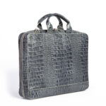 کیف اداری چرم طبیعی مدل دلناز چرم (طرح کروکو - رنگ طوسی) - تصویر 7